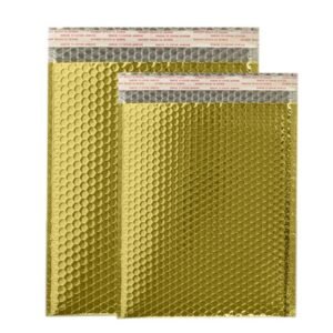 10" x 12" Metallic Foil Bubble Mailers / Bubble Envelopes - Gold (50 Pack) | Lightweight, Shock-Resistant Packaging for Fragile Goods and Gifts